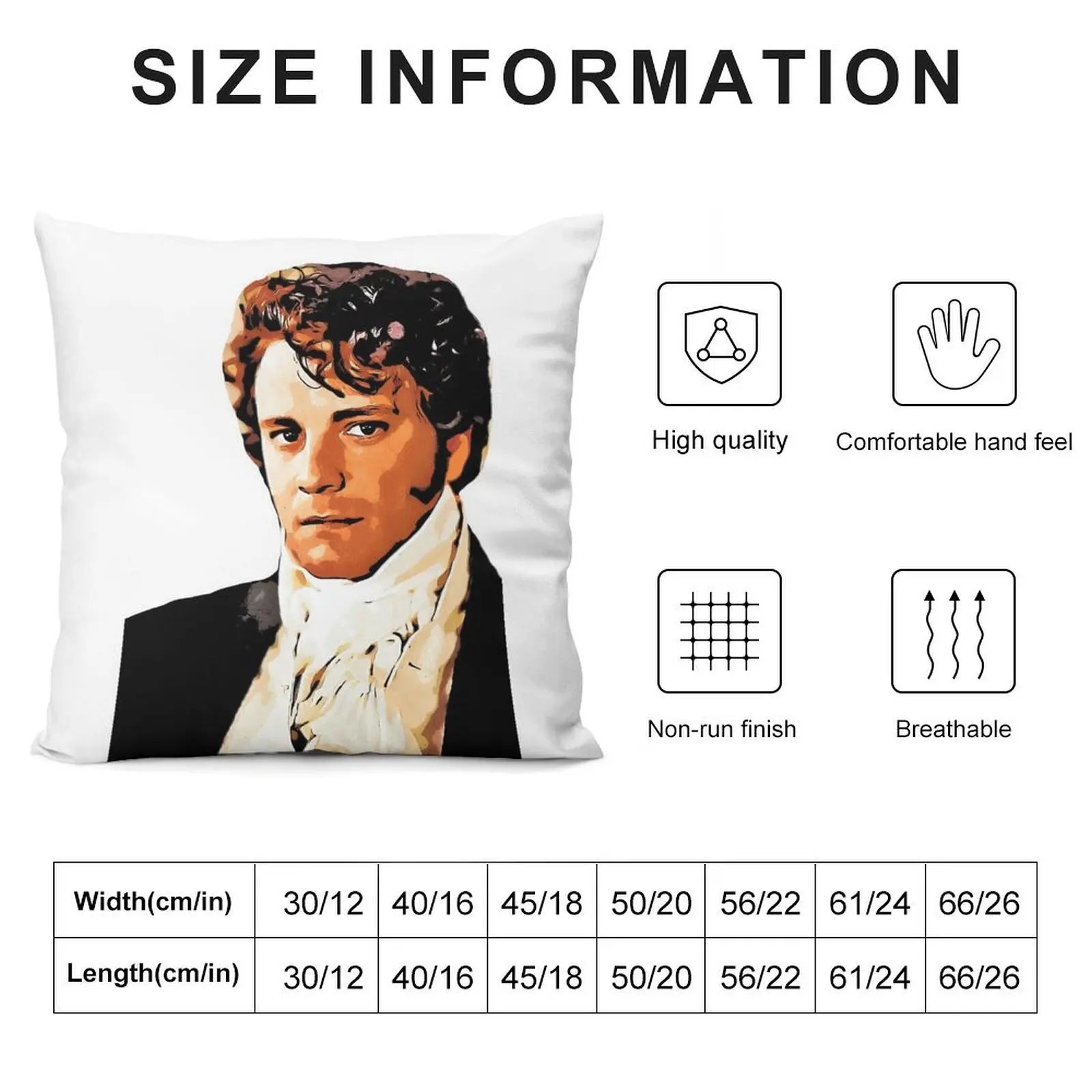 Mr Darcy, Pride and Prejudice Art Print Cartoon Effect Throw Pillow Throw Pillow Cusions Cover Bed pillowcases pillow