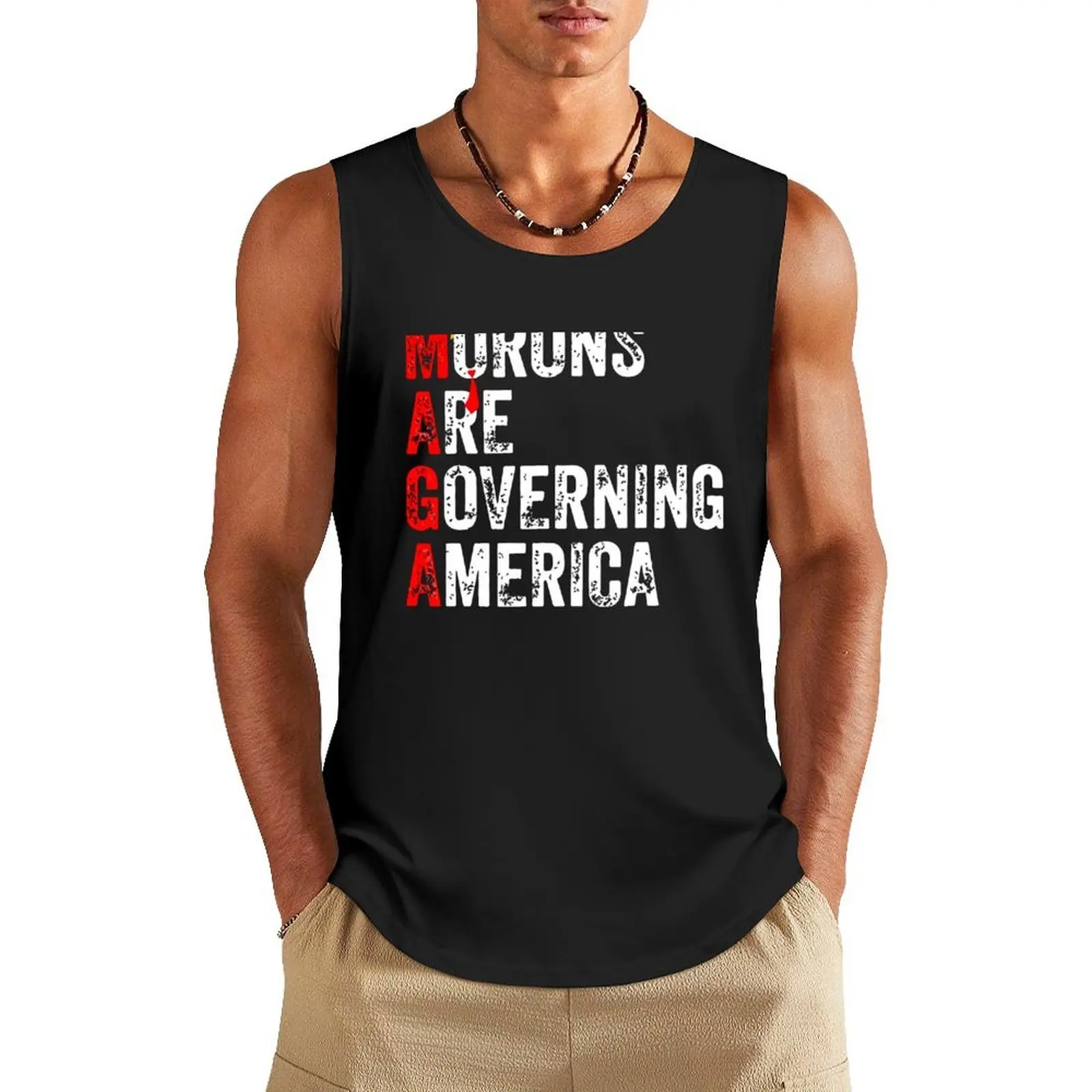 

MAGA Morons Are Governing America Tank Top T-shirts men sports suits sexy clothes men sleeveless gym shirts male