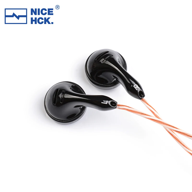 NiceHCK-auriculares con micrófono B70, cascos brillantes de cabeza plana, elemento de carbono de 14,8mm, controlador chapado, auriculares HIFI, tapones para los oídos deportivos para dormir