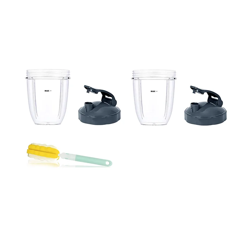 Ersatz-18-Unzen-Becher für Mixer mit Flip Top To Go-Deckel, Gummidichtungen, für NutriBullet 600 W und 900 W Mixer-Zubehör.