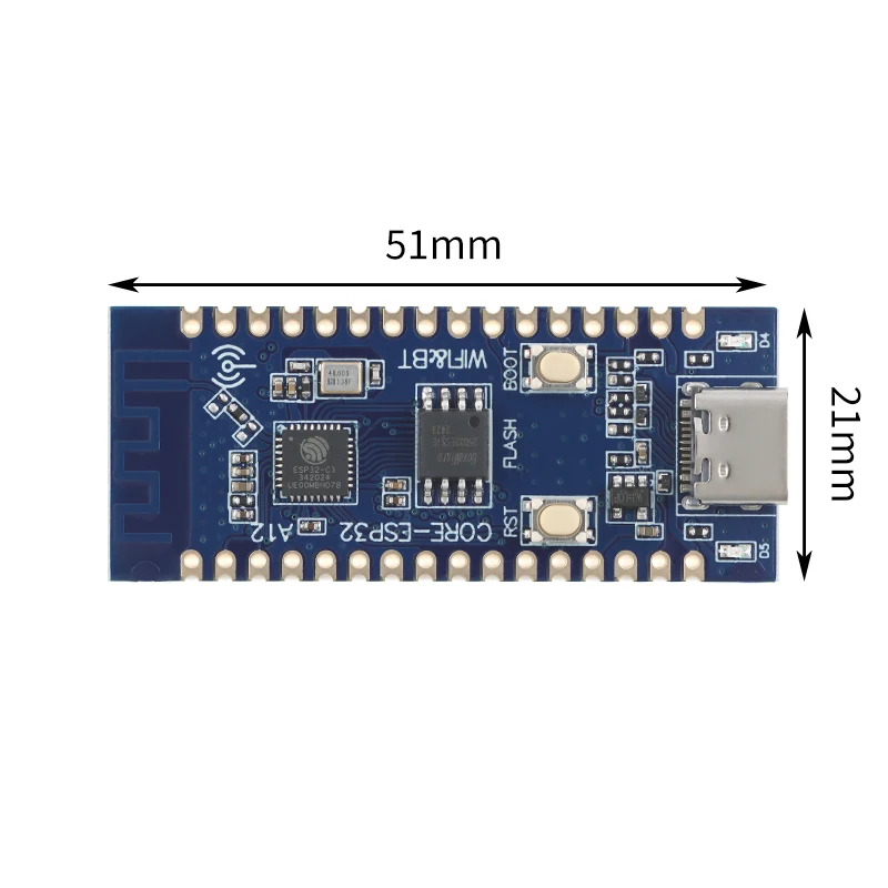 ESP32-C3 Development Board 2.4G WIFI Bluetooth Module Core Board CH343P 32Pin for Verifying ESP32C3 Chip Function Blue