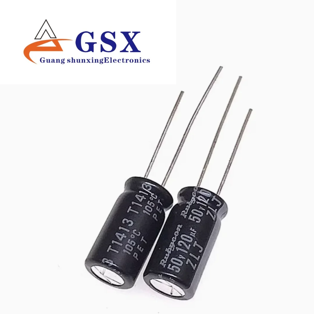 

120UF 50V imported aluminum electrolytic capacitor 50v120uf 8 * 16 ruby YXG/ZLJ with long lifespan