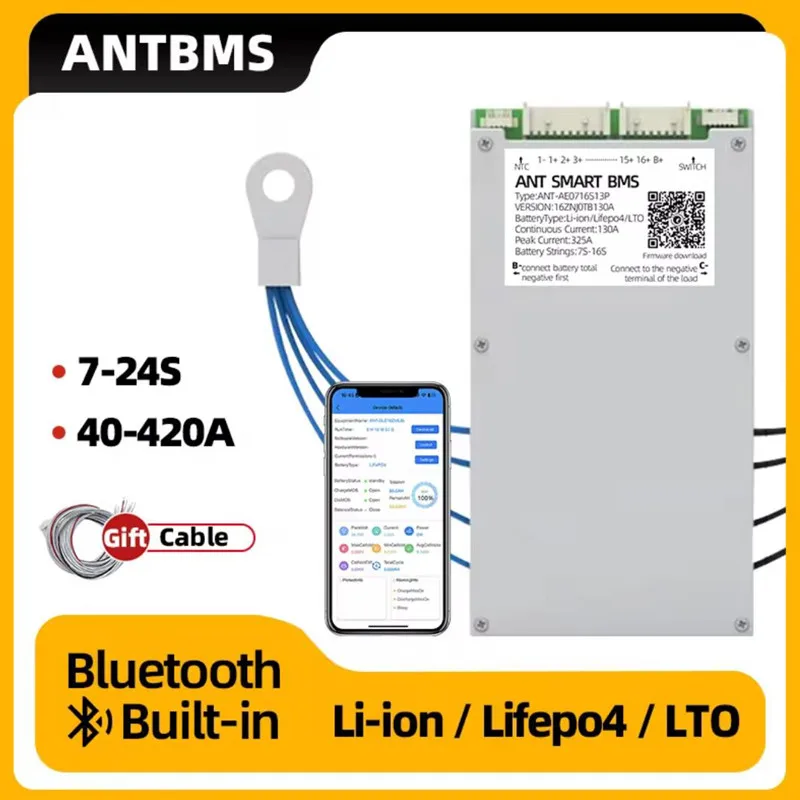 

Литиевая батарея BMS 7S 8S 10S 12S 13S 14S 16S 17S 18S 19S 20S 21S 22S 23S 24S 200A 450A 600A 1000A Встроенная Bluetooth В балансе