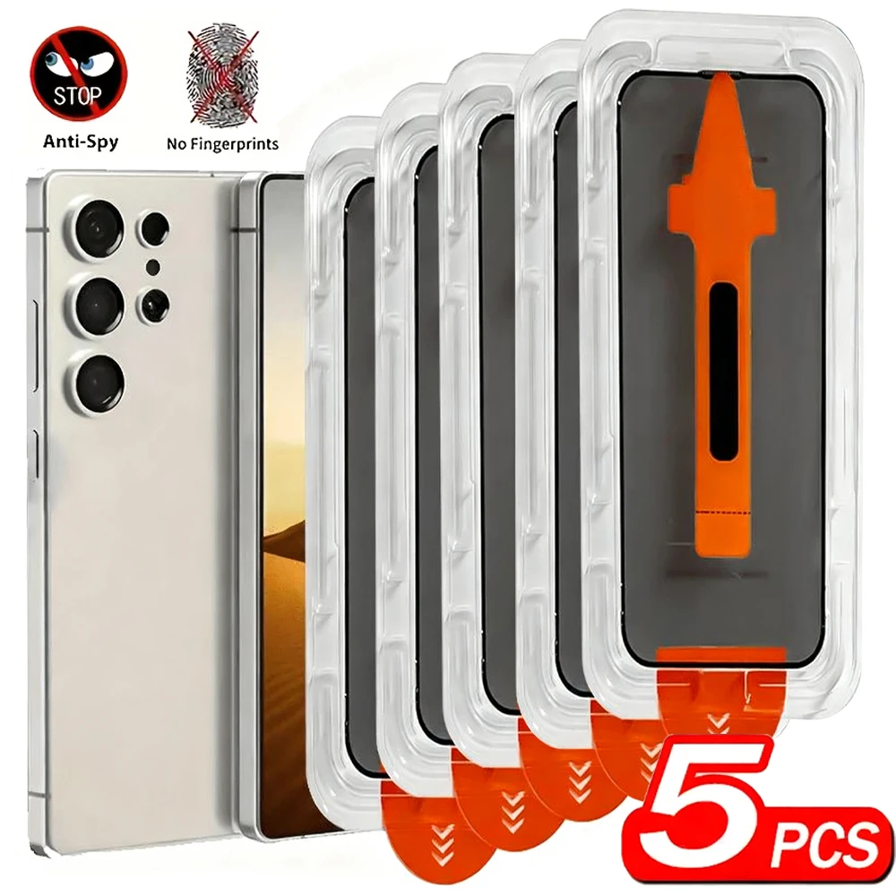 Easy Install Privacy Screen Protector For Samsung S23 S26 S24 S20 FE S25 Ultra S22 Plus A55 A56 A54 A53 A52S A51 Anti-Spy Glass