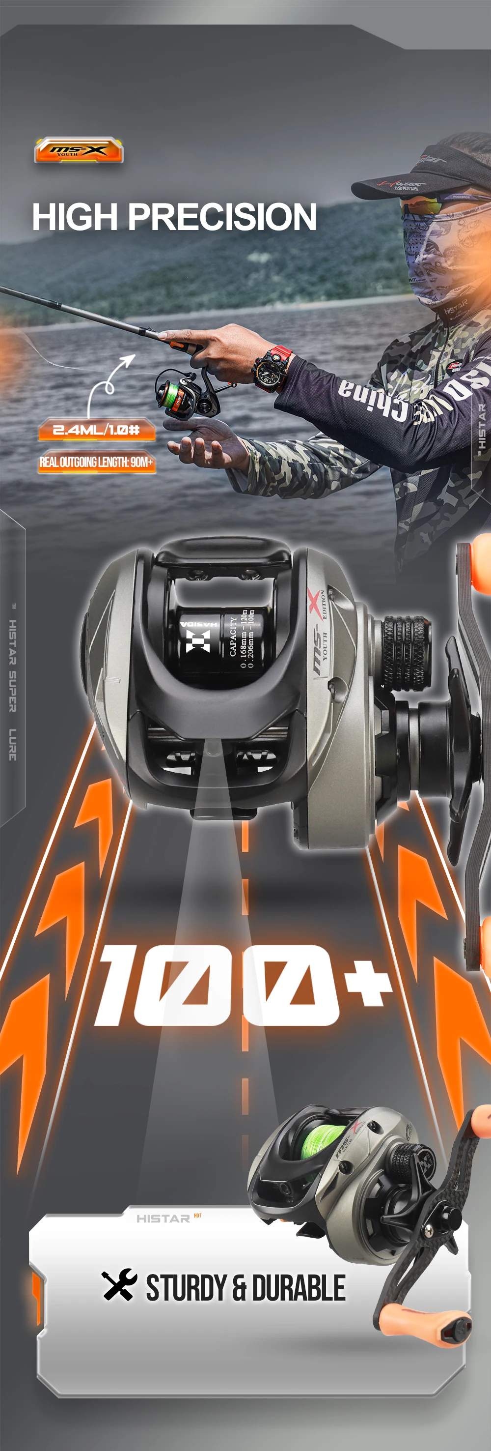 HASIDA MS-X 1,68m UL Angelruten-Rollen-Set 0,6-6g Schnelle Aktion Finesse Spinning Baitcasting Set Fuji Guide Forelle Barsch – Detail 9