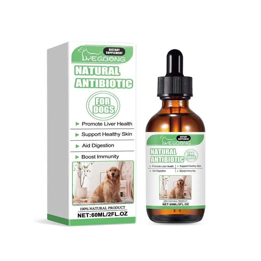 Dog Multivitamin Drops for Dogs Natural Antibiotic Drops Vitamins & Supplements for Skin & Coat Heart Health Bones Joint Immune