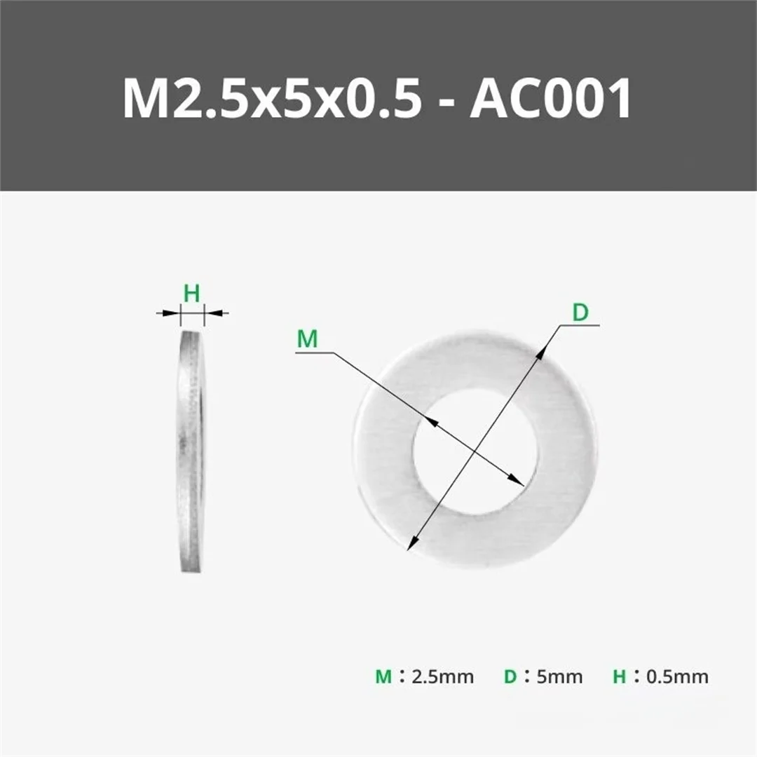 Top Bamboo 3D Printing Model Special Standard Parts M2.5x5x0.5 Gaskets (100 pieces) AC001 Maker Treasure