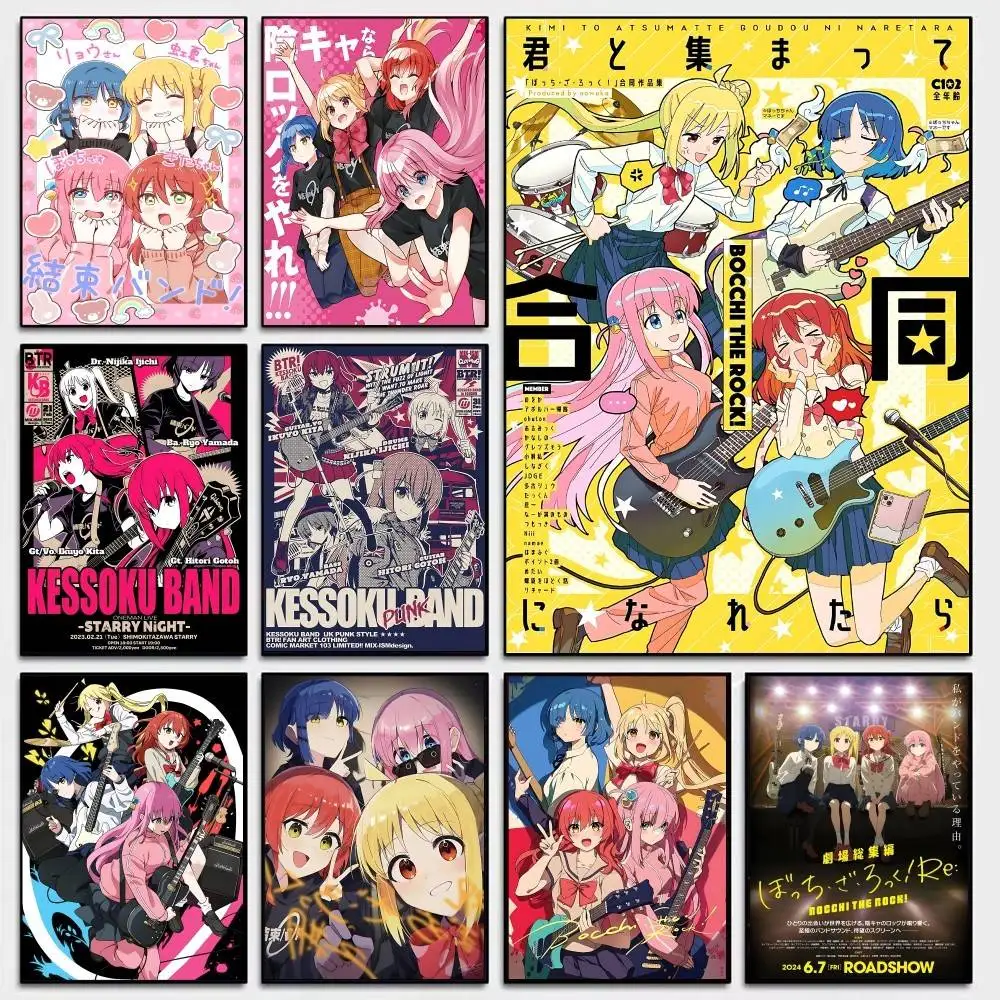 Anime B-Bocchi The R-Rock Classic Vintage Posters HD Quality Wall Art Retro Posters For Home Room Wall Decor