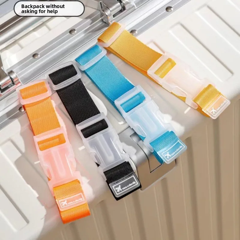 5pcs Random Color Adjustable Luggage Connecting Strap Quick Buckle Belt Attach Backpack To Suitcase Portable Airport Travel Tool