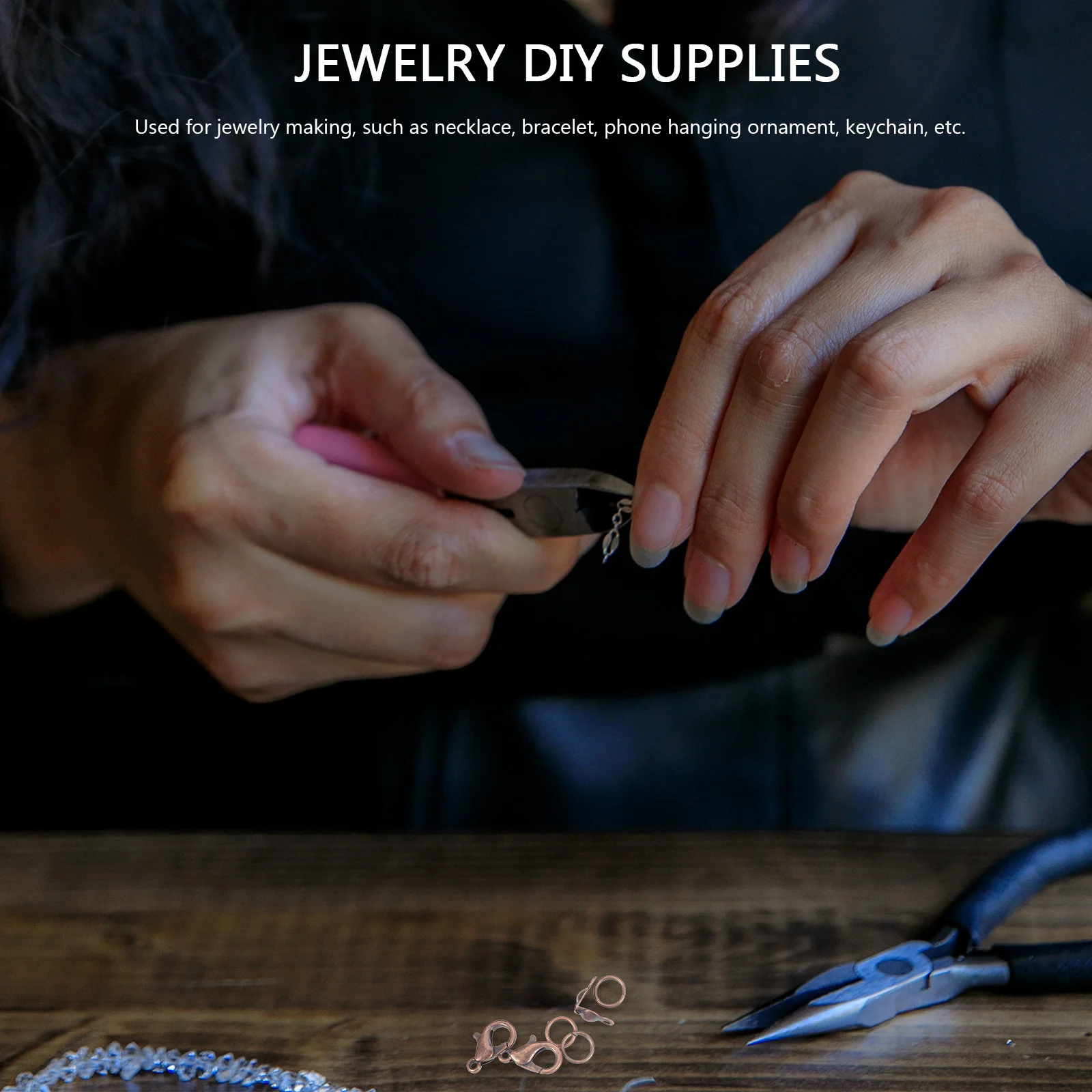 

DIY Craft Clasp Accessories Beads for Bracelets Jewelry Rings Manual Findings Kit