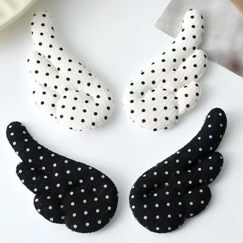1 Pairs New Polka Dot Angel Wings Hair Clips White Japanese Style Duckbill Bangs Hairpin Harajuku Side Hair Barrettes Headwear