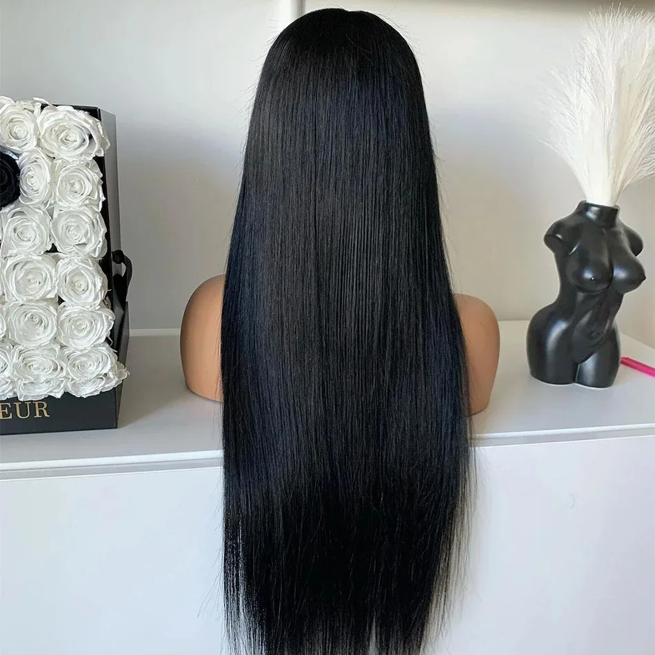 

30 Inch 5x5 Glueless Lace Front Wig PrePlucked 200 Density HD Transparent Straight Lace Frontal Human Hair Wig For Black Women
