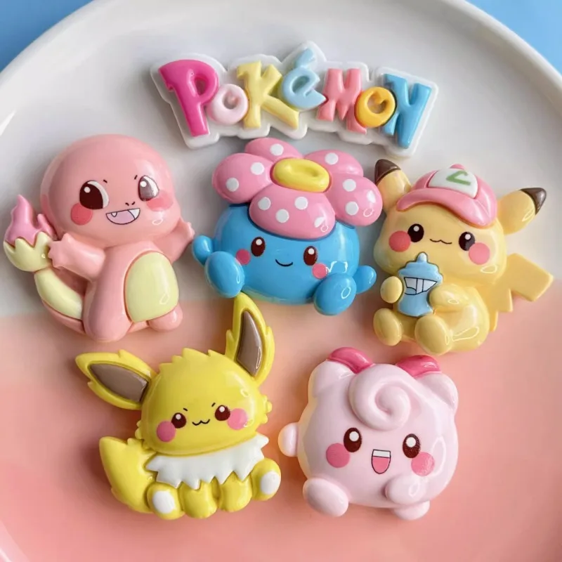 New Fashion Trend Pokémoned Pendant Resin Creative Cartoon Image Pikachu Jigglypuff Cute Little Pendant DIY Jewelry Accessories