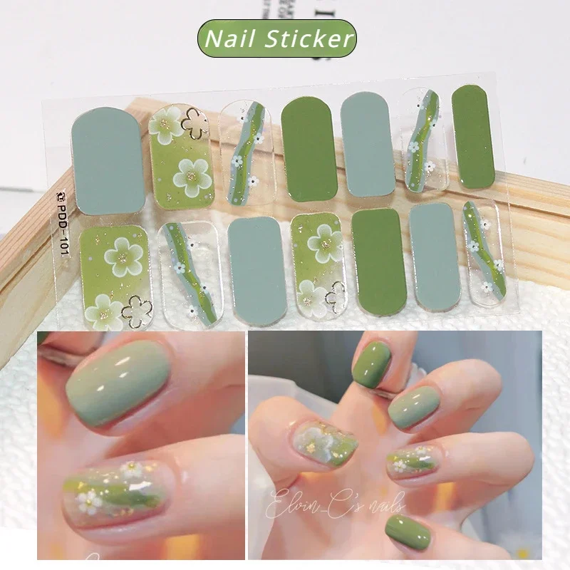 3D Full Cover Nail Stickers Exquisite Waterproof Long-lasting Nail Decoratio Nail Art Sweet Girl Style