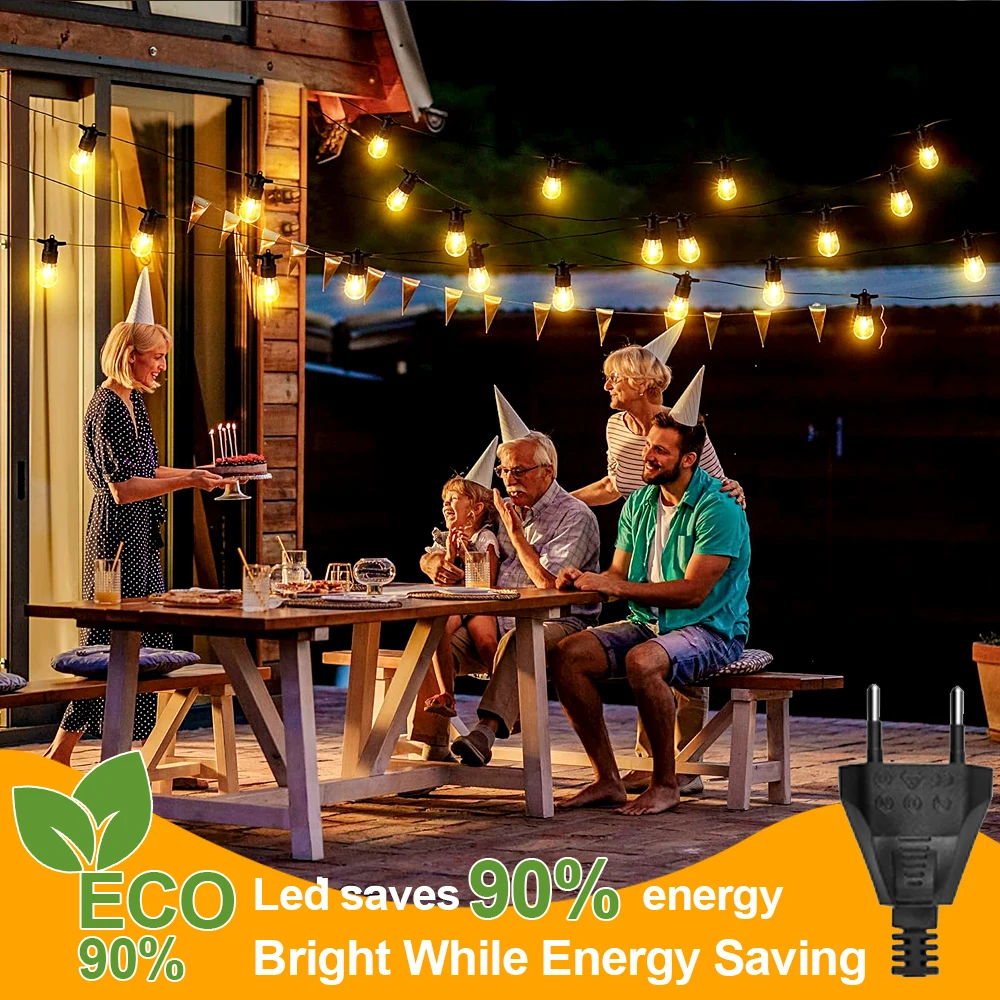 Outdoor S14 LED String Light Bulb 1W 2W Shatterproof Plastic Waterproof Festoon Lamp Garden Patio Party Holiday Decor Light
