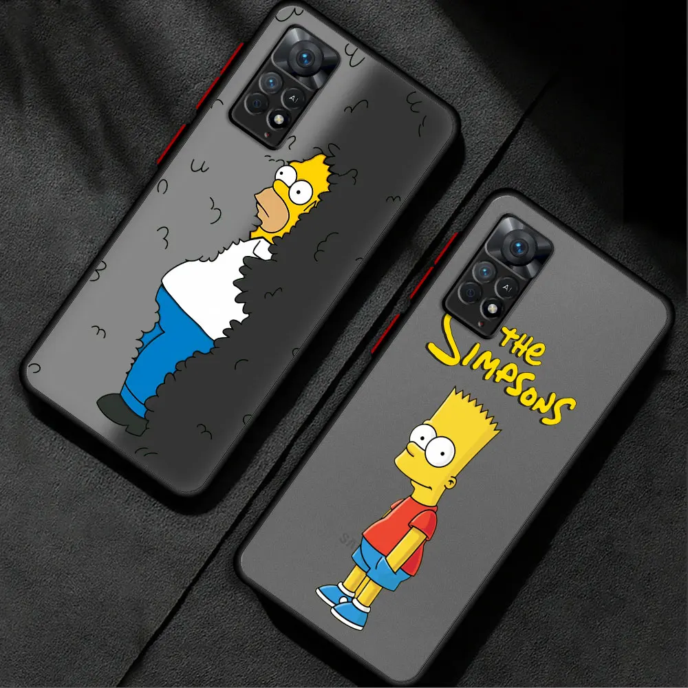 Homer The Simpsons Matte Case For Xiaomi Redmi Note 11 10 Pro 12 13 10S 11S 9 8 9S 12S 8T 10C 12C 9A 9C 9T Hard Phone Cover