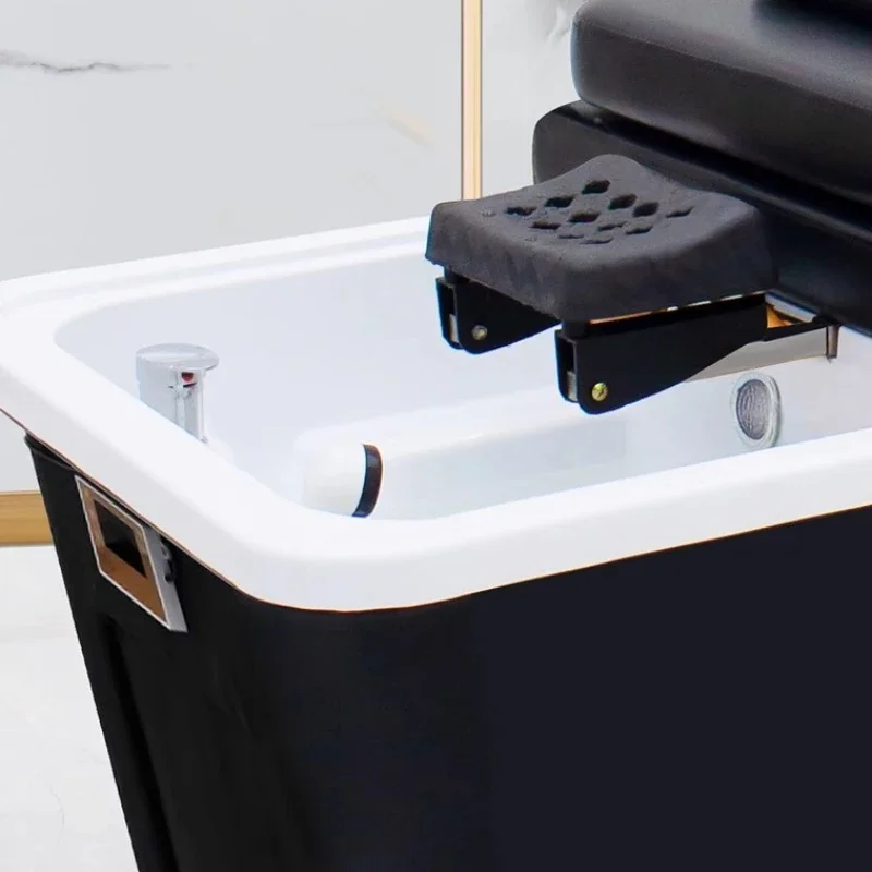 كراسي شامبو لتصفيف الشعر في صالونات التجميل المريحة، حوض عصري فريد من نوعه، أثاث تدليك جلدي احترافي للغسيل #5