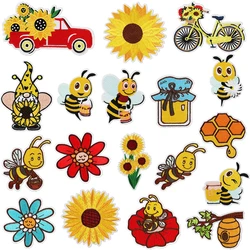 1pcs Patch Bee Stickers Iron On Patches for Clothing Sewing Embroidery Fusible Applique Badge Decoration Stripes