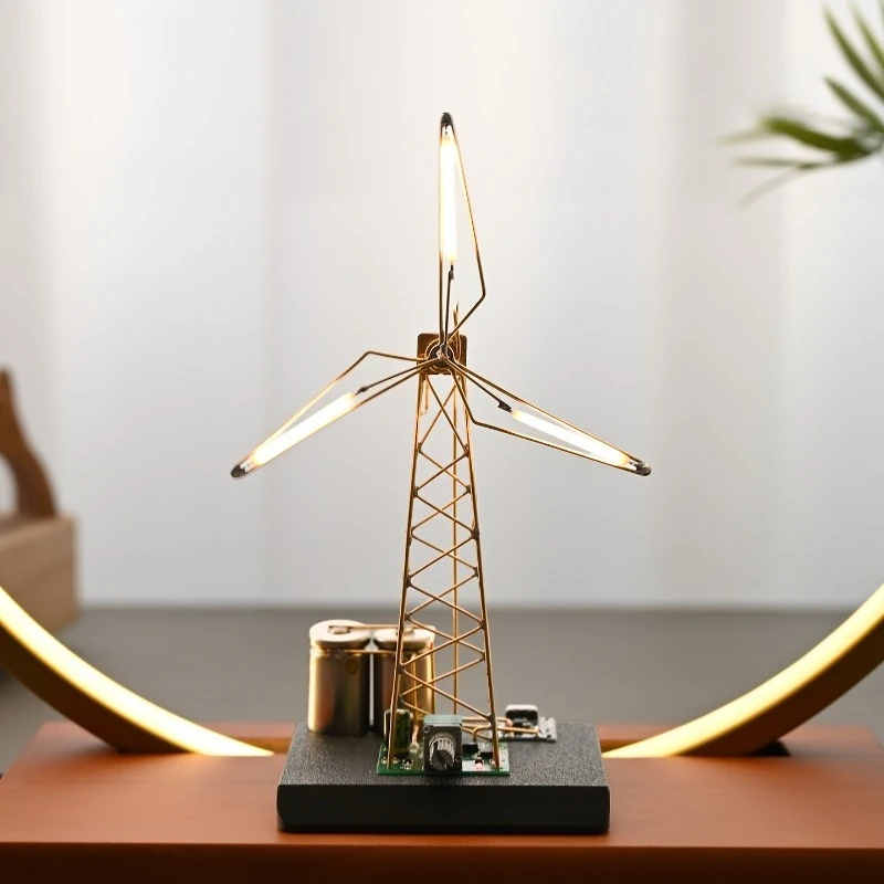 Creative handmade DIY desktop rotating pinwheel model, night light, tech-savvy couple