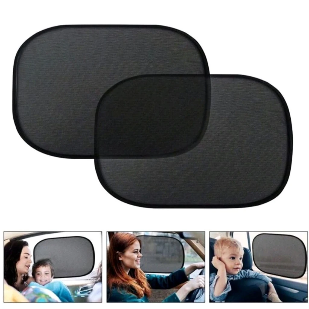 Kit 2 Protetores Solares para Janela de Carro com Ventosas, Escurecimento, Segurança e Conforto para Crianças