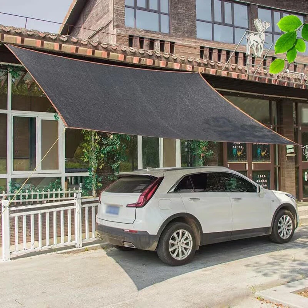 شبكة مقاومة لأشعة الشمس للحدائق ، قماش مظلل أسود مع حلقات ، شبكة متينة ، عريشة ، زراعة نباتات الدفيئة ،