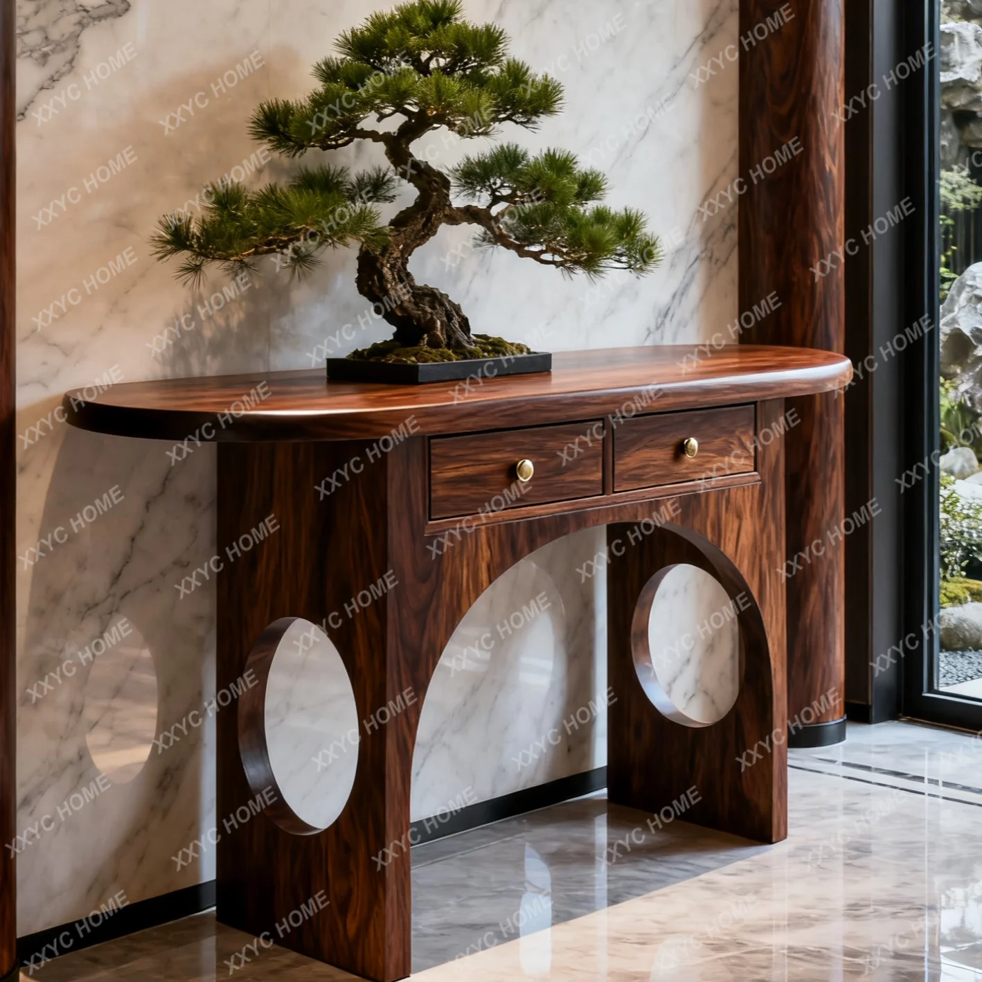 

XZNew Chinese black walnut entrance table, modern and simple, entrance table, living room, entrance cabinet