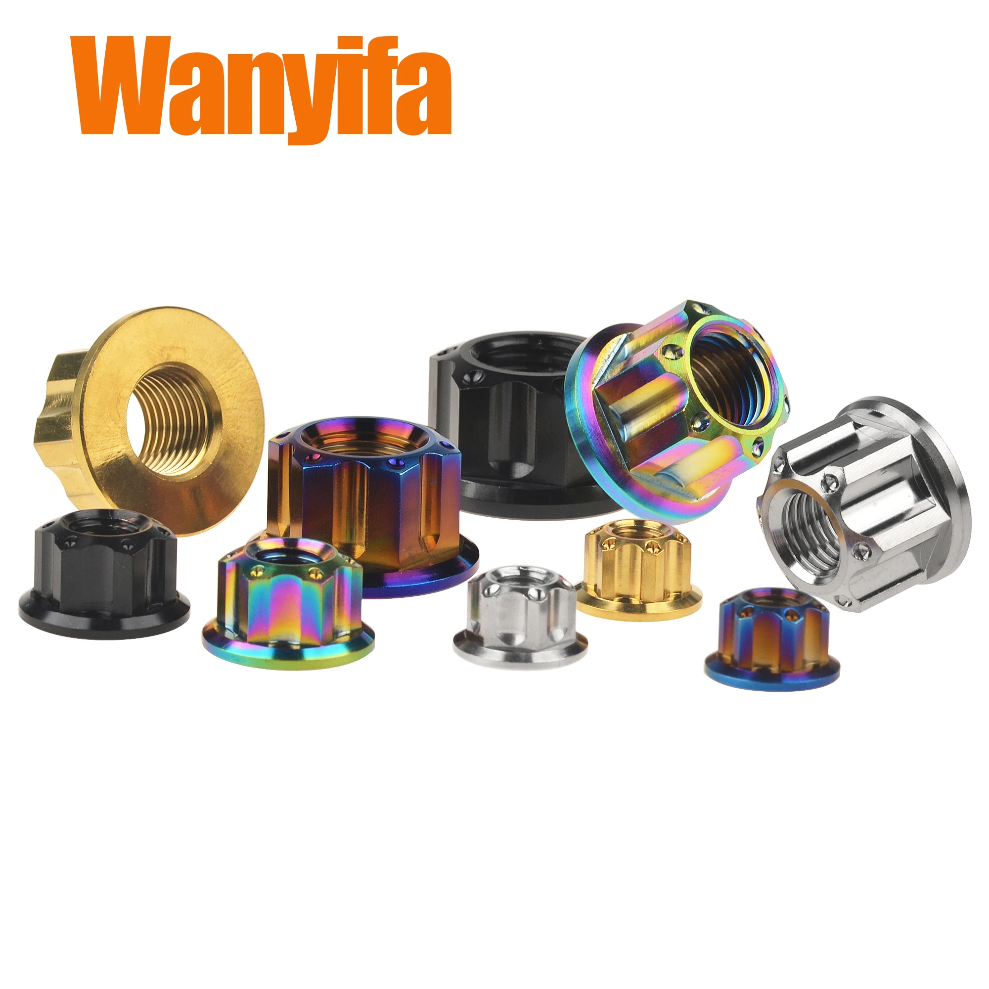 Wanyifa dado in titanio M6/M8/M10/M12/M14/M16 tappo a bullone fantasia per accessori moto 6 pezzi