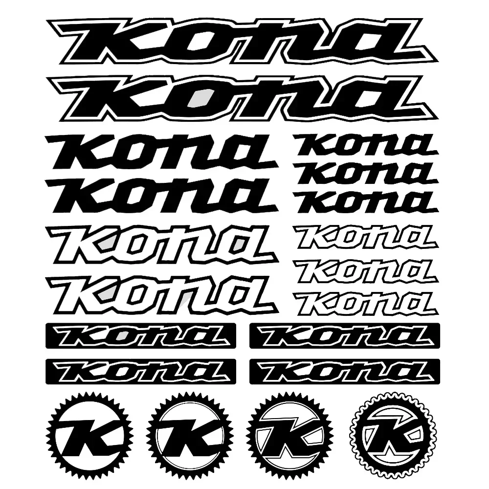 AliExpress NONE Mountain Cycling Waterpoor PVC Car Sticker 25cm Kona Bicycle Frame Graphic Styling Decals Set Fashion Body Car Decal