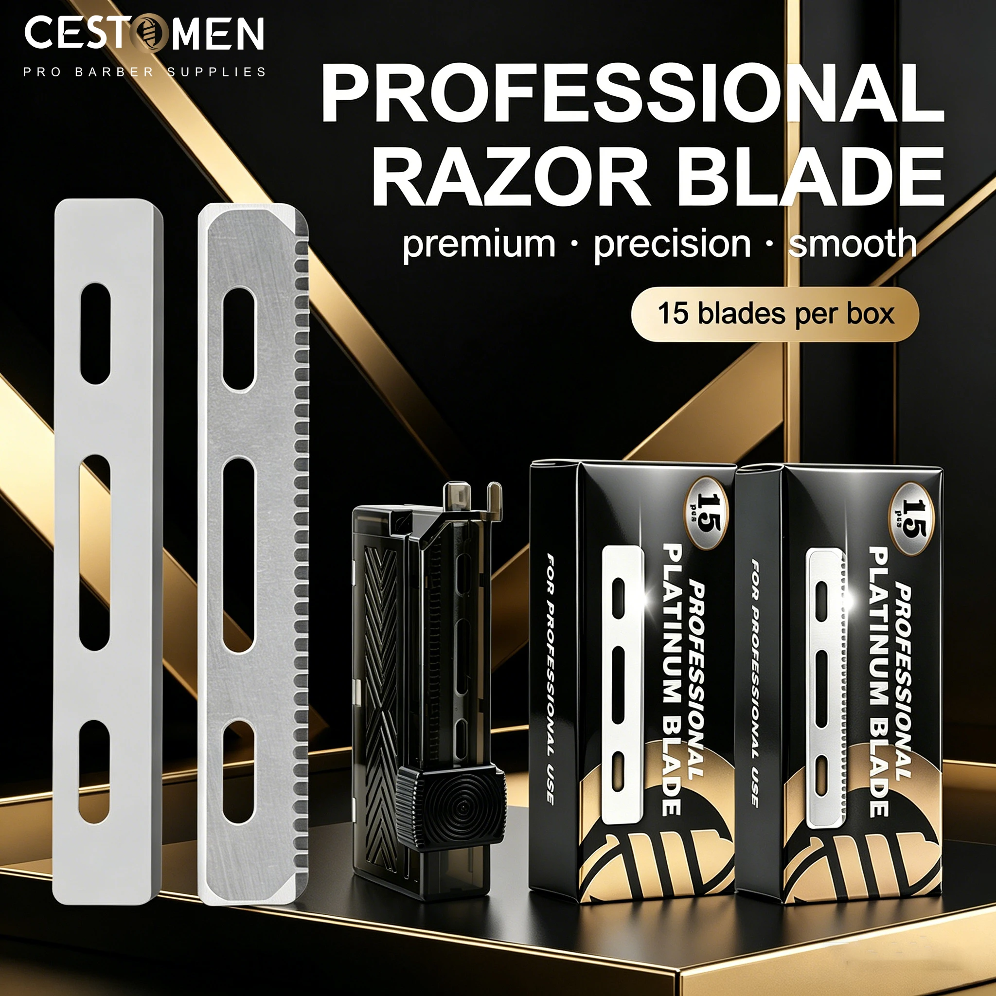 15pcs/Box Men Shaving Razor Blades Professional Barber Stainless Steel Replacement Single Side Shaver Mesh Safety Razor Knives