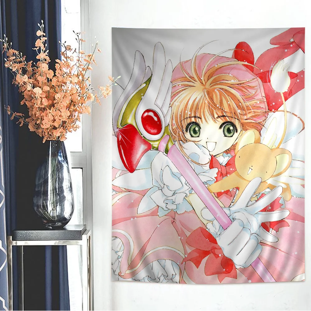 Cardcaptor Sakura Anime Tapestry Hanging Tarot Hippie Wall Rugs Dorm Home Decor