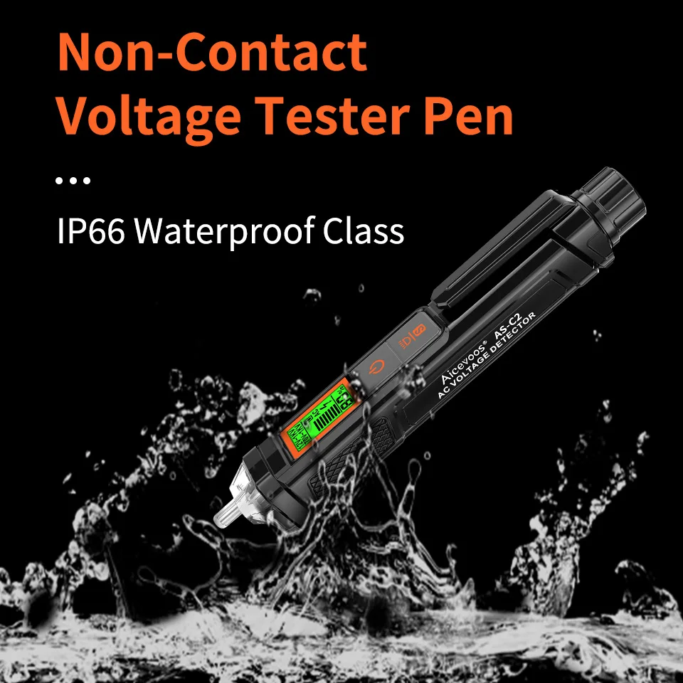 

Aicevoos Non-Contact AC Voltage Tester Pen,Induced Electric Pen Voltage Detector,Breakpoint Finder, IP66 Waterproof Class