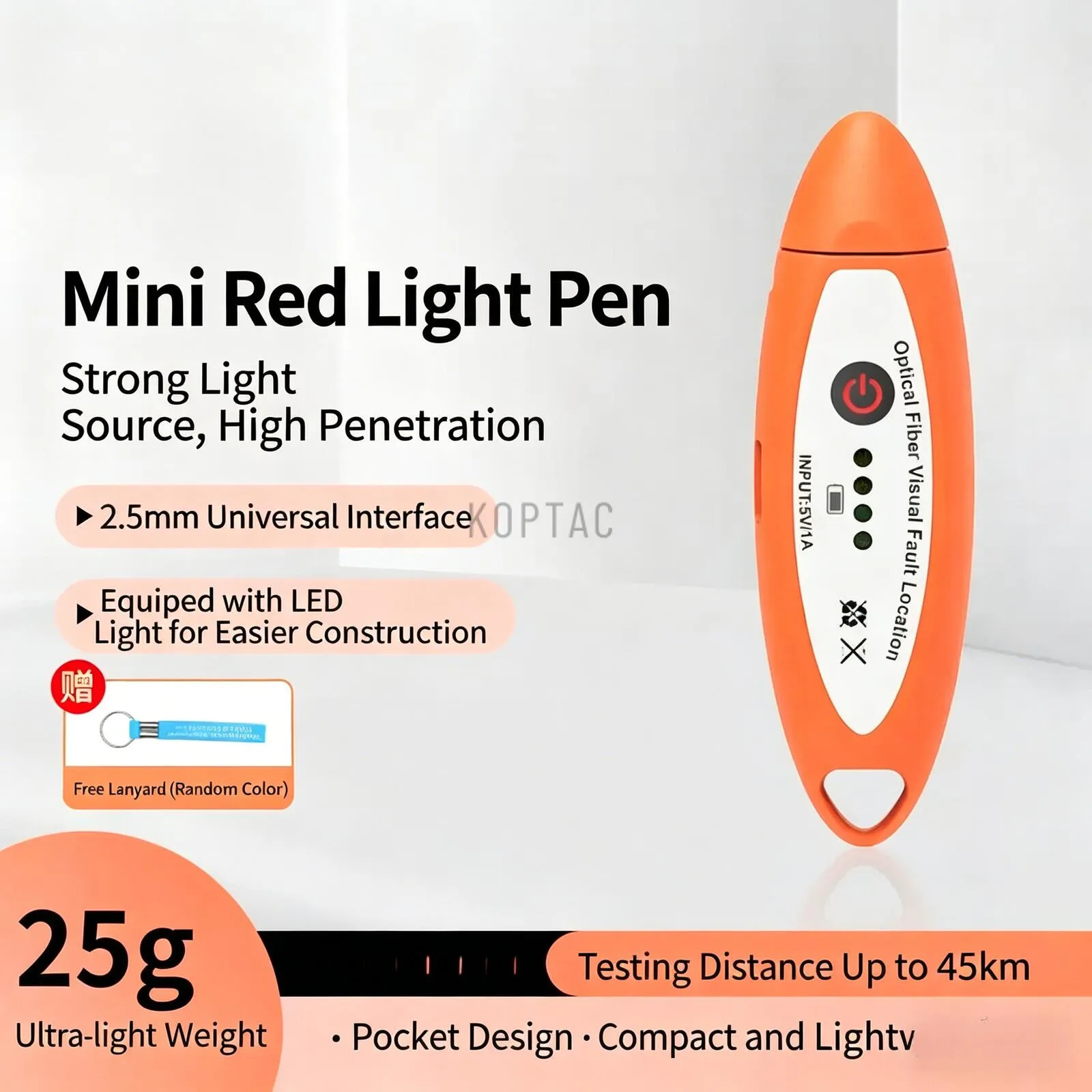 Mini Charging Fiber Optic Red Light Pen 10mW Optical Fiber Breakpoint Finder Fault Locator Optical Power Test Laser Lighting