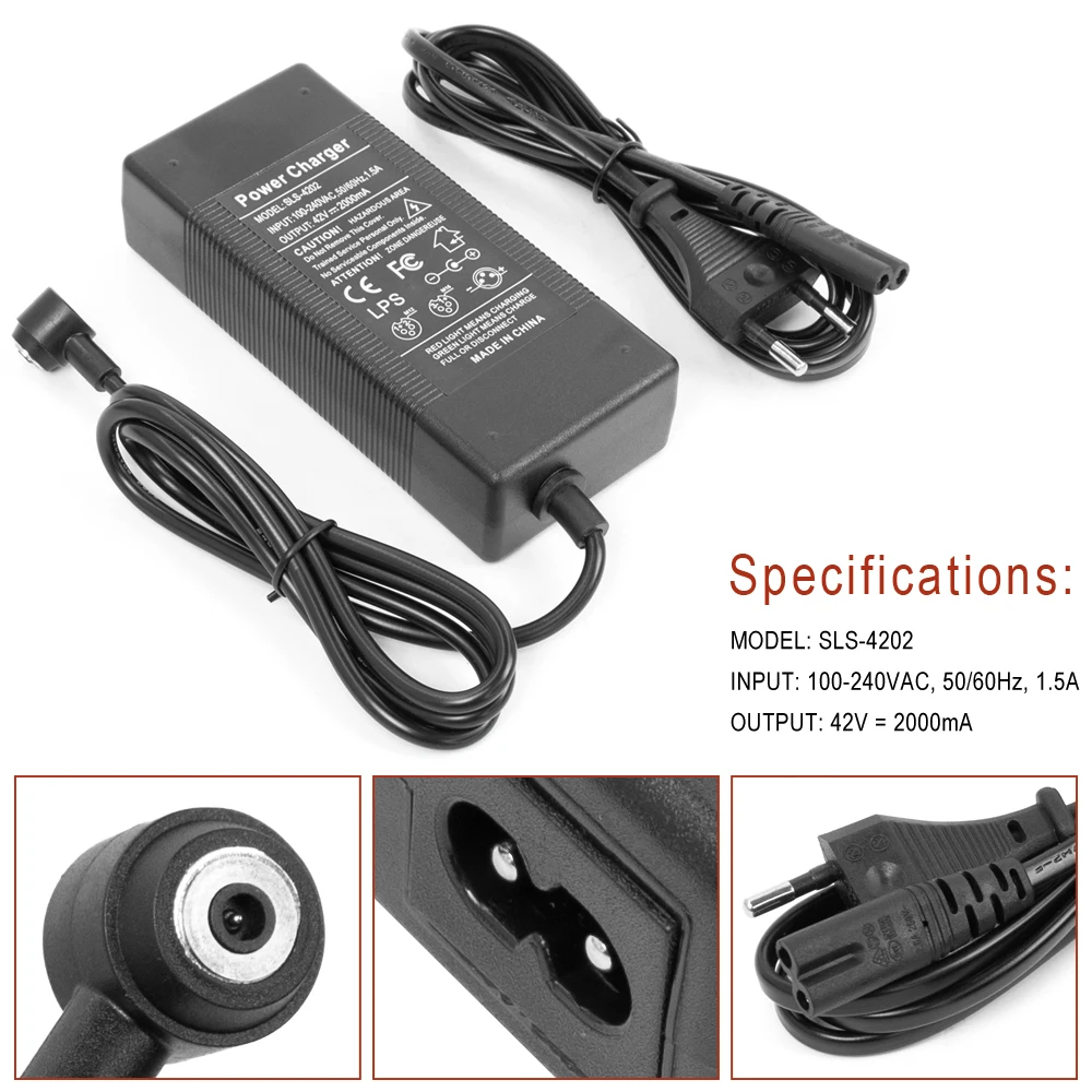 42V 2A Battery Charger for Xiaomi Electric Scooter 4 Pro 4 E-Scooter Kickscooter Battery Chargering Power Replacement Accessorie