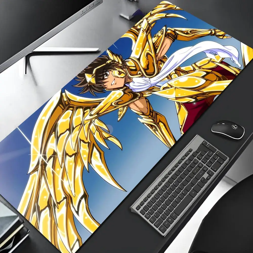 SaintS S-SeiyaS Hyoga Shiryus Mouse Pad Edge Simple Big Gaming Locking Computer Gamer Large Rubber Art Mousepad Laptop Desk Mat