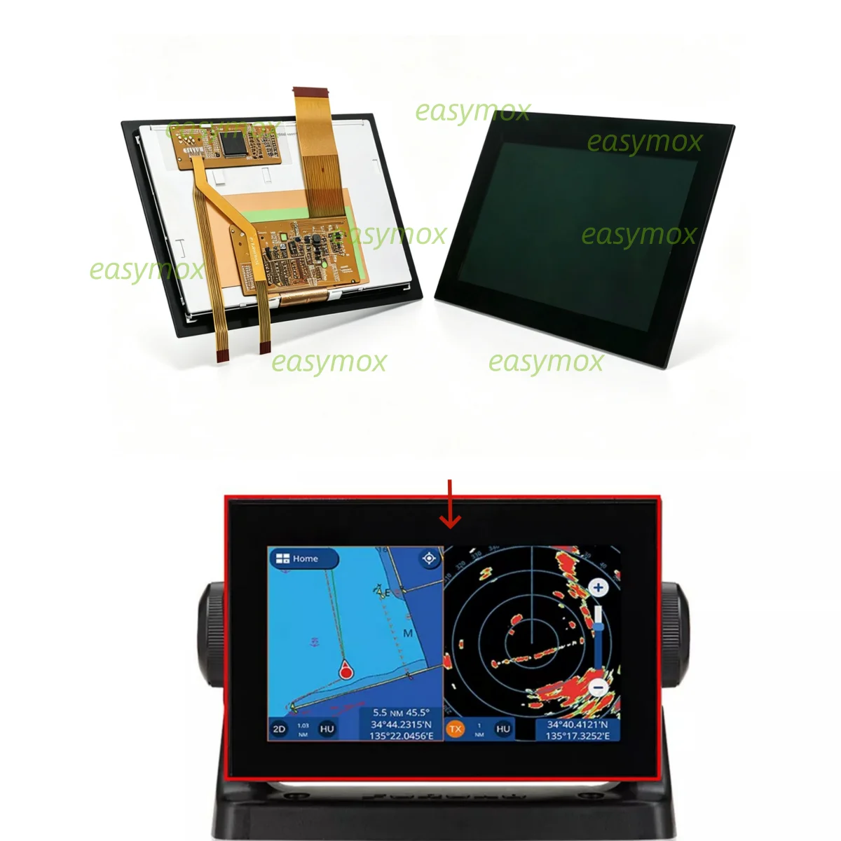 High Quality FPC-PVL1696-1-01 LCD Display Screen Replacement for FURUNO Marine Radar GPS Navigation Sonar Fish Finder