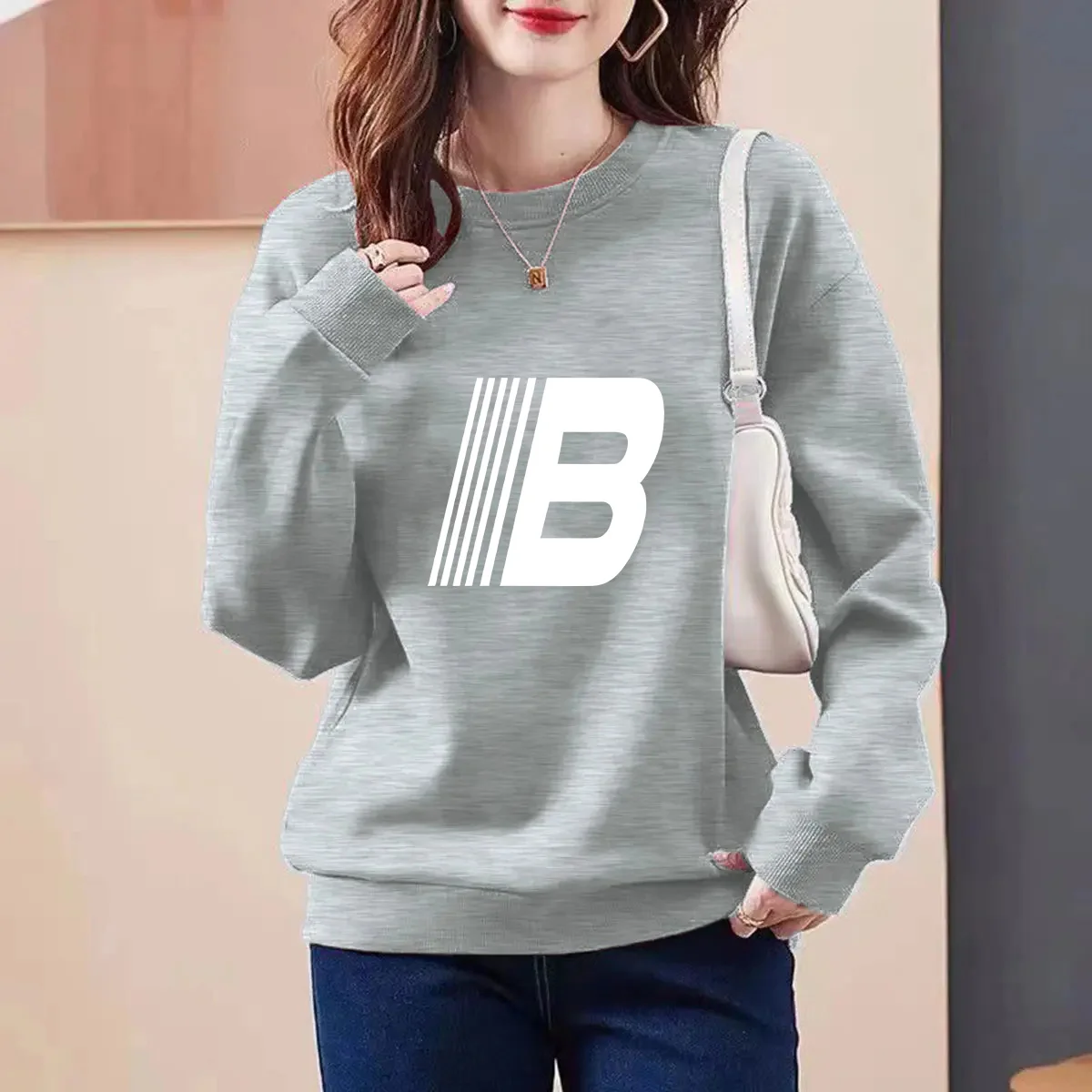 Women Clothing Chic Y2k Letter Printed Hoodies Autumn Winter New Loose Cotton Vintage Pullover Tops Daily Casual Sweatshirts