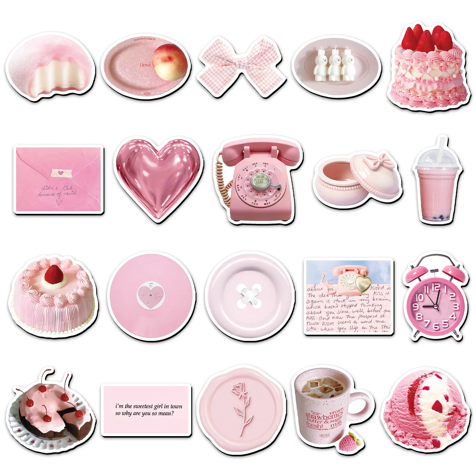 Lot de 20 aimants rétro roses pour réfrigérateur, décorations 3D en relief Kawaii, autocollants vintage pour téléphone et gâteaux, cadeau DIY