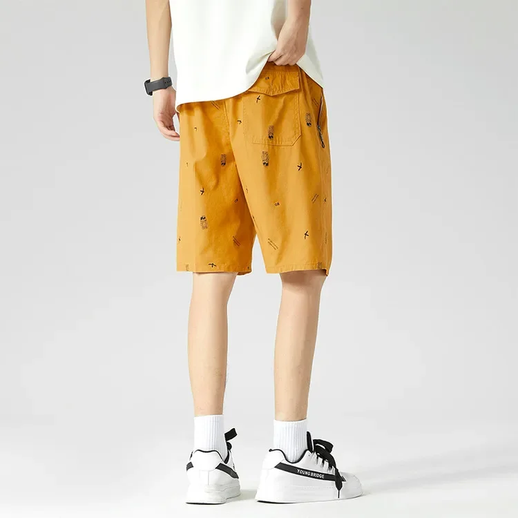 

Summer Cotton Casual Shorts Drawstring Soft Loose Beachwear Joggers Sports Pants