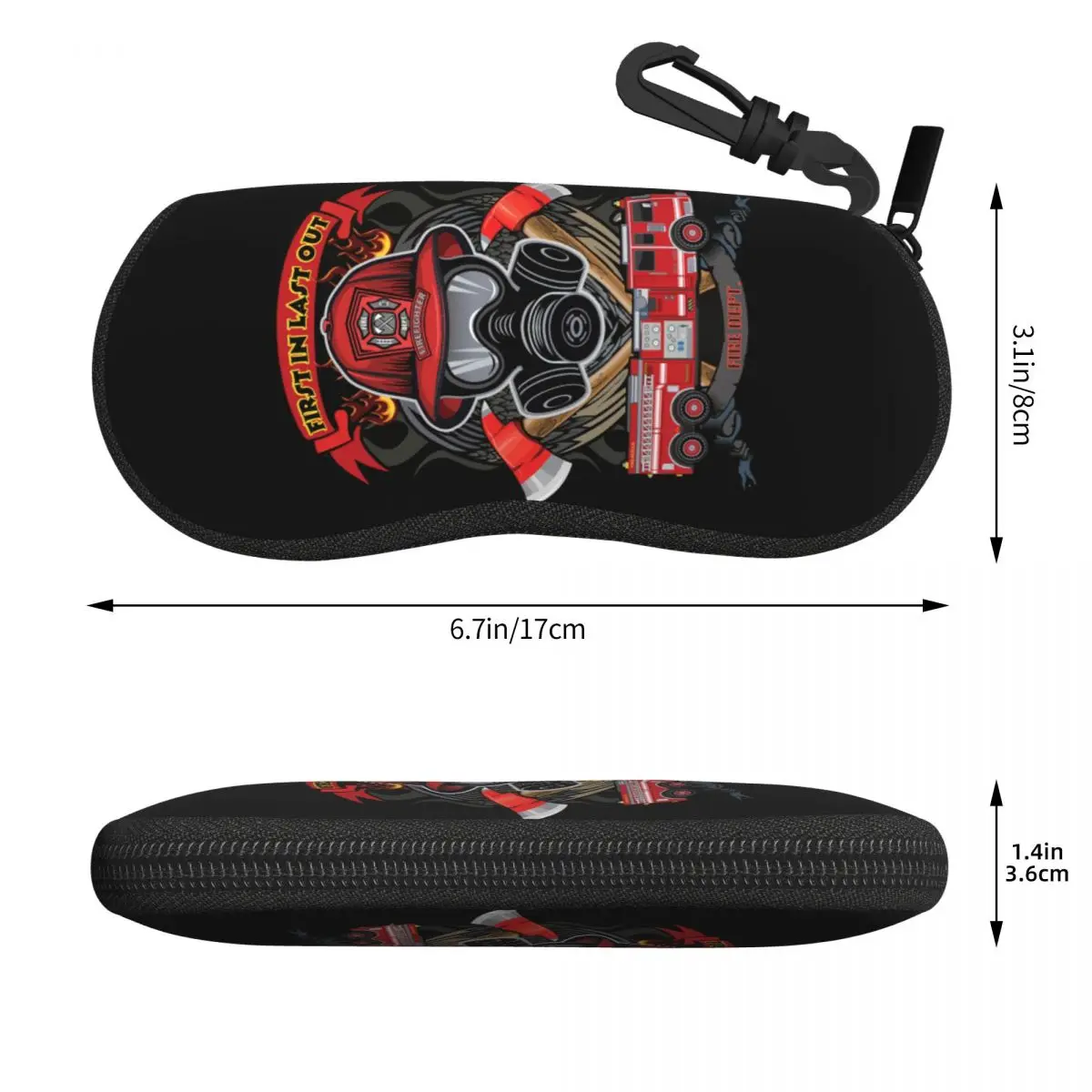 Custom Vintage Fire Rescue Fireman Skull Firefighter Shell Eyeglasses Case Women Men Cool Glasses Case Sunglasses Box Pouch