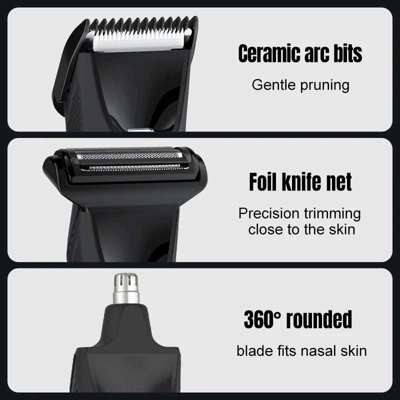 Ball Trimmers for Men 3-in-1 Body Hair Trimmer and Groin Hair Shaver -Dual-Head Trimmer for Smooth, No-Nick Shaving Nose Trimmer