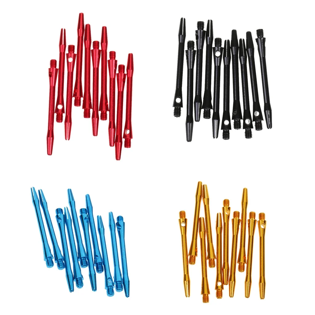 10Pcs 53mm 2BA Thread Aluminum Dart Shafts Replacement Red Black Blue Gold