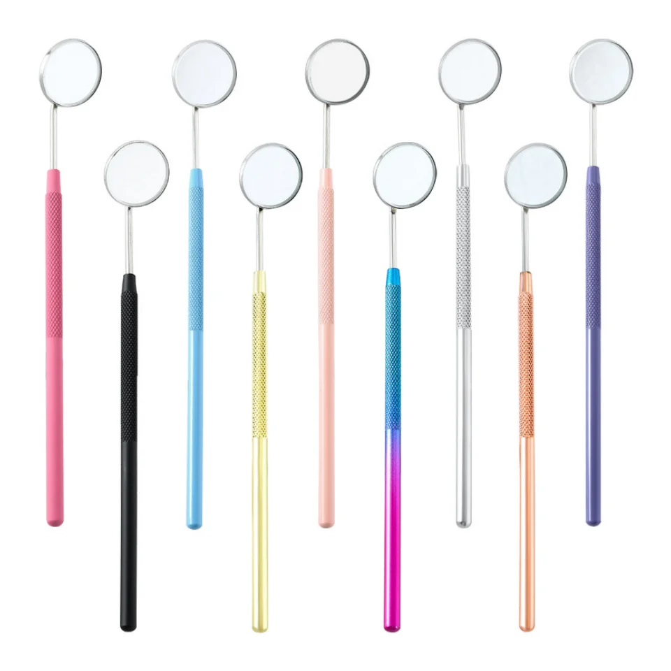 8pcs Stainless steel Multifunctional Round Mirror Eyebrow Grafting Cosmetic Mirror Eyelash Mirror Oral Mirror