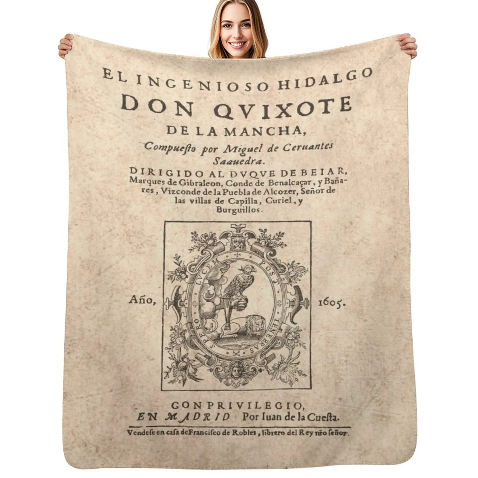 Cervantes, Don Quijote de la Mancha 1605 Manta acolchada cómoda para cama, sofá, silla