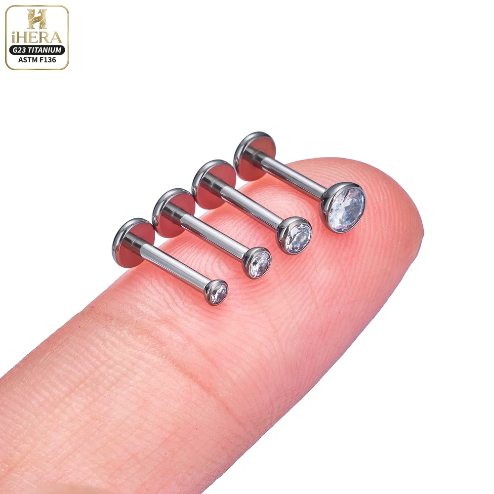 5/50 Stück G23 Titan Piercing Labret Lippenstecker 16G Innengewinde Ohrstecker Nasenstecker Tragus Knorpel Helix Daith Körperpiercing – Detail 40