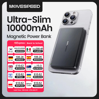MOVESPEED S10 Slim Magnetic Power Bank 10000mAh PD20W Portable Charger Wireless External Battery for iPhone 16 Samsung Powerbank