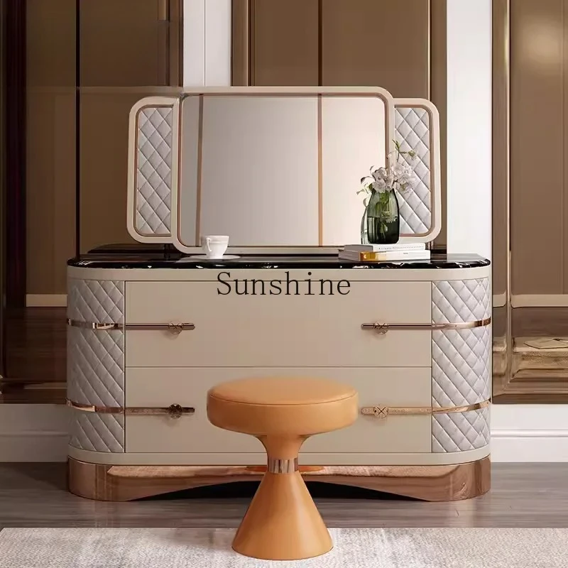 

Italian bedroom with pumping marble dresser combination can be customized furniture