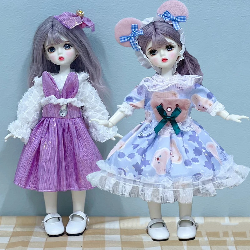 Fashion Casual 1/6 Bjd Doll Clothes 30cm Doll Replace Clothes Accessories Dress Up Suit Princess Dress