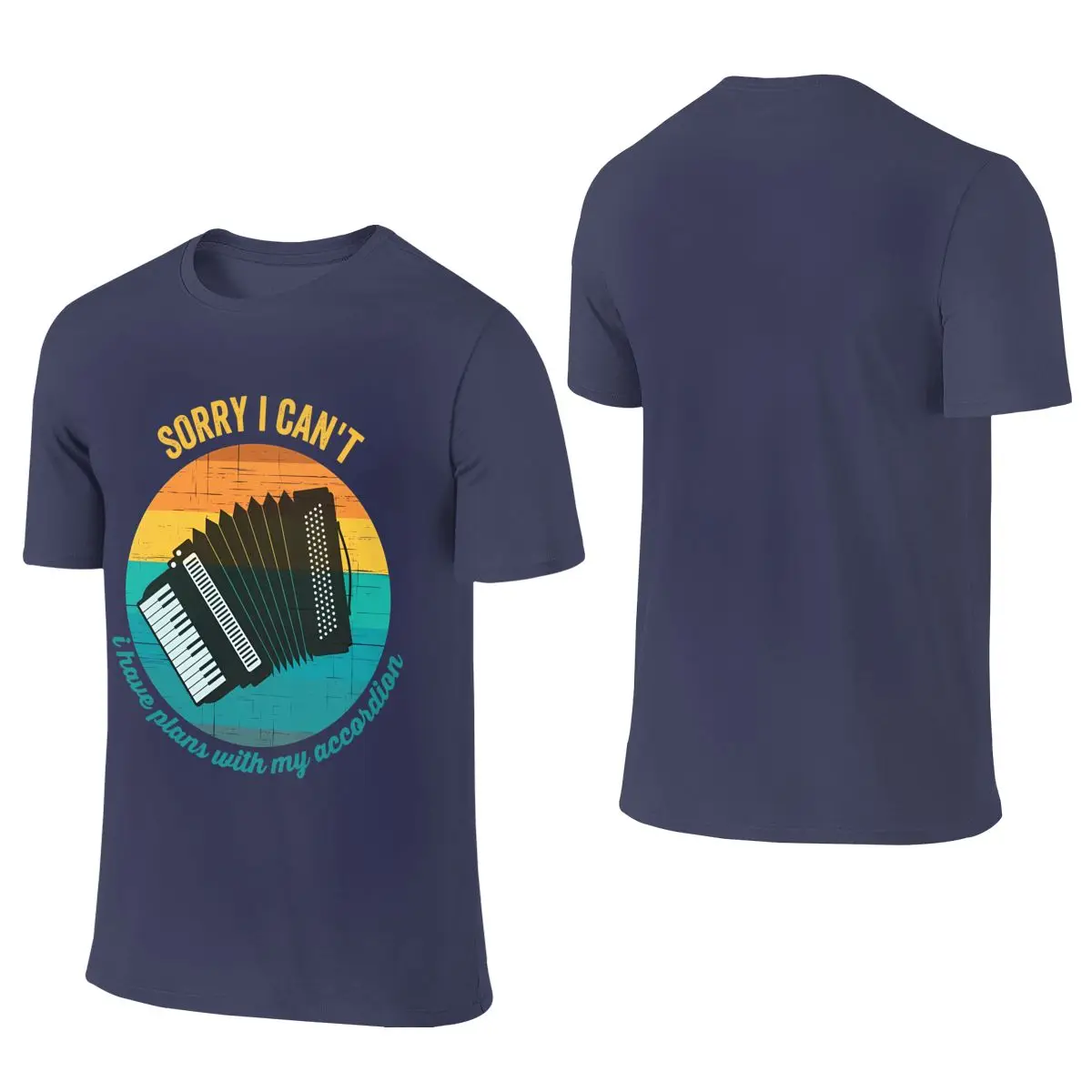 Sorry I Can T I Have Plans With My Accordion Instagram Style Reversible T-shirt Simple Commuting   Basic Tee
