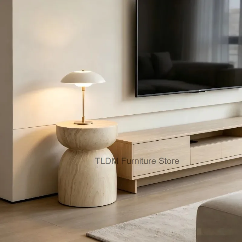 Modern Sculptural Side Table, Mushroom-Shaped Accent Stool, Minimalist End Table for Bedroom & Living Room Decor