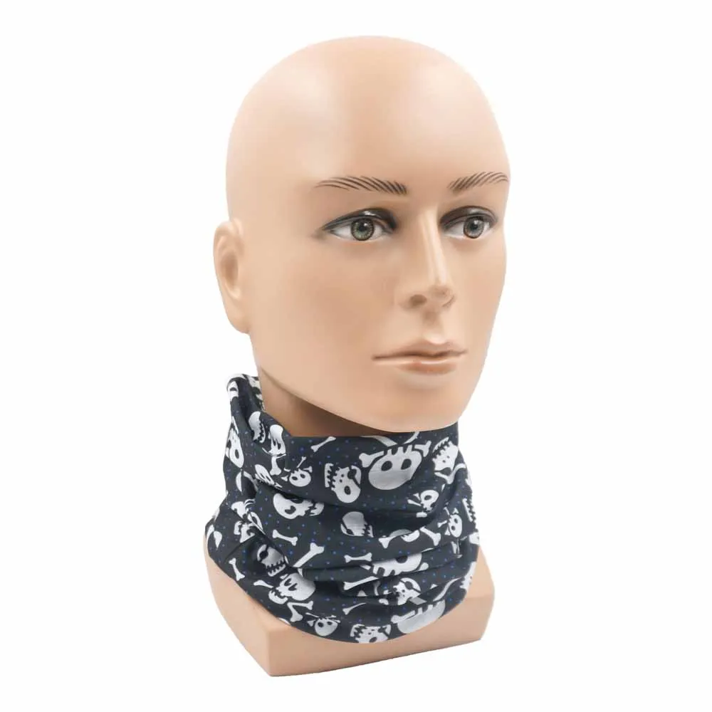 Skull Neck Gaiter for Cycling Hiking Fishing UV Protection Quickdry Black Bandana Men Women Art Printing Scarf Gift for Birthday